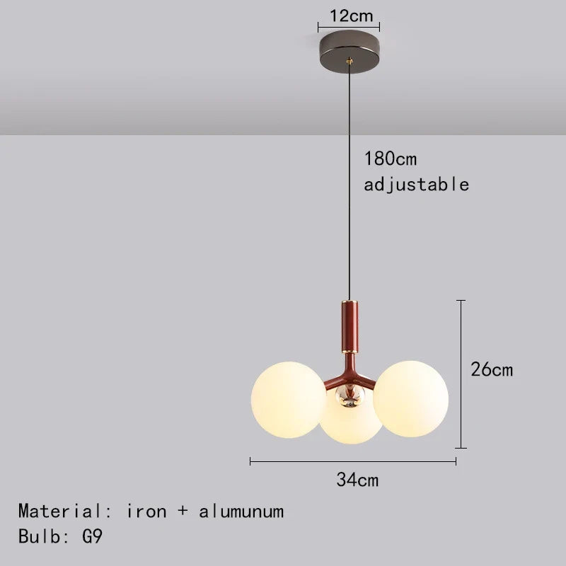 suspension nordique en verre avec métal