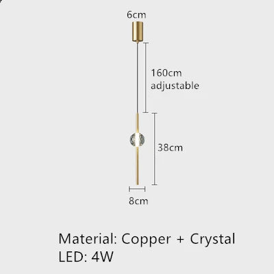 suspension LED en laiton design moderne avec cordon réglable