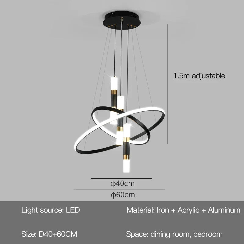 Lustres LED rondes modernes pour salon salle à manger cuisine île Lustre suspension lumières luminaire décor à la maison éclairage intérieur