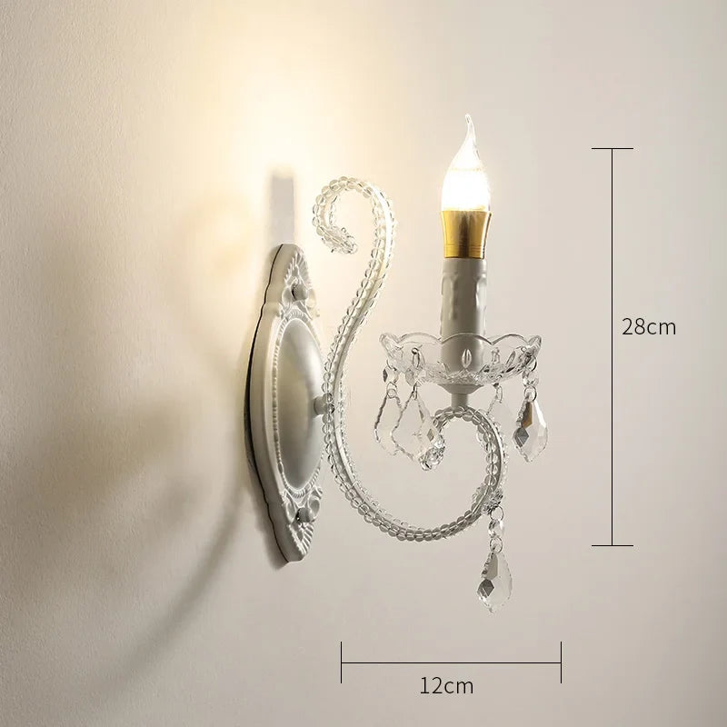applique murale en cristal moderne avec éclairage led élégant