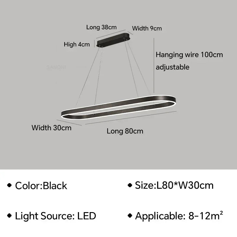 suspension à led moderne pour décoration intérieure élégante