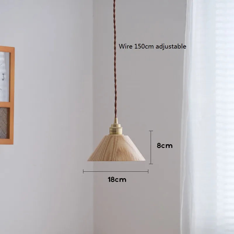 suspension led en bois moderne design nordique loft