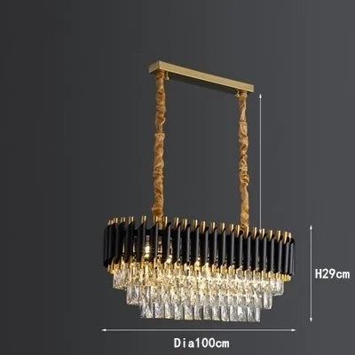 lustre moderne de luxe en cristal k9 led suspendu