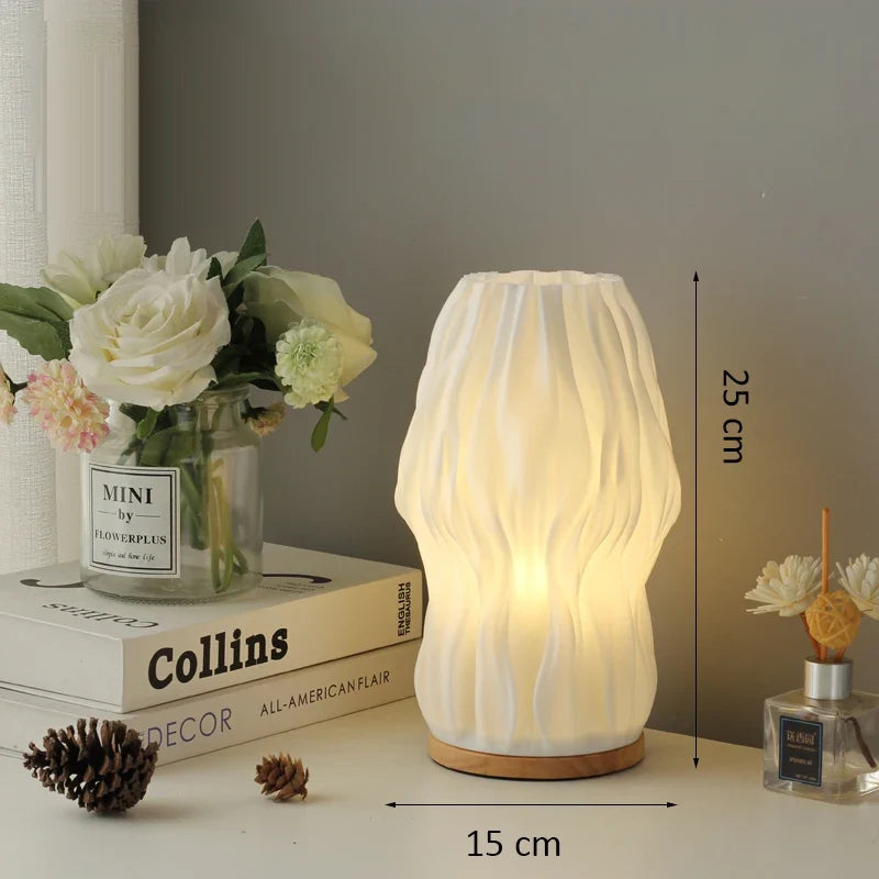 Lampe à poser Abat-jour imprimé en 3D de Style crème française