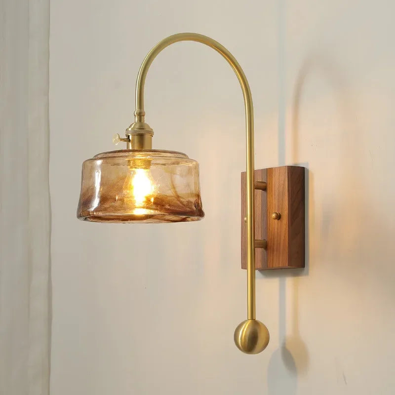 Retro Bedroom Wall Lamp, Glass Living Room Hallway, Staircase Headboard, Dining Room, LED Wall Lamp, Minimalist Design