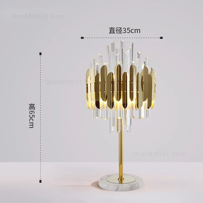 lampadaire post-moderne nordique en cristal doré led luxe