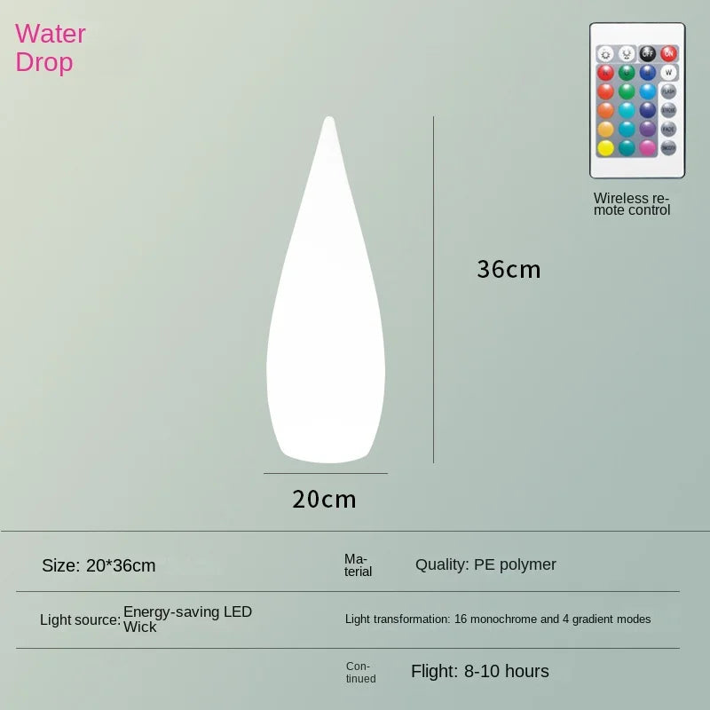 lampadaire de jardin solaire étanche en forme de goutte d'eau