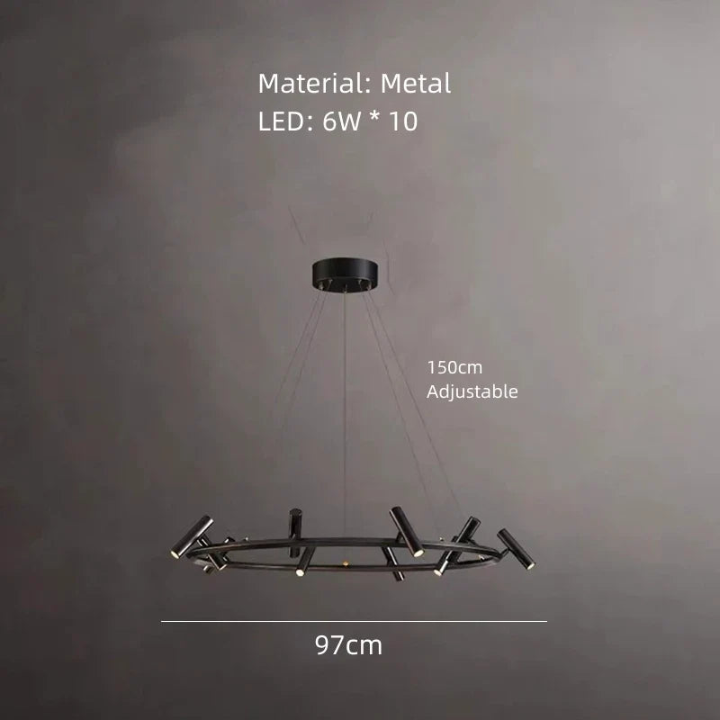 lustre led rotatif minimaliste hauteur réglable