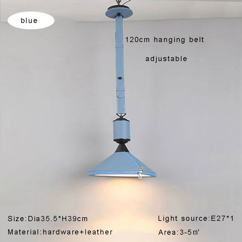 lustre led moderne avec ceinture en cuir décoration intérieure élégante