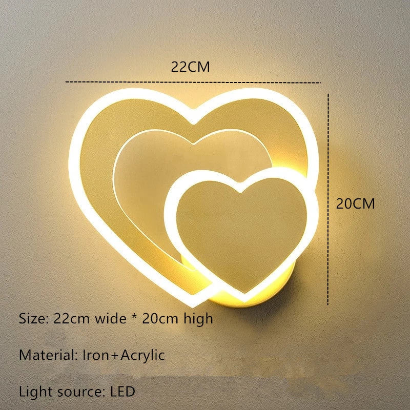 Applique LED en forme de coeur