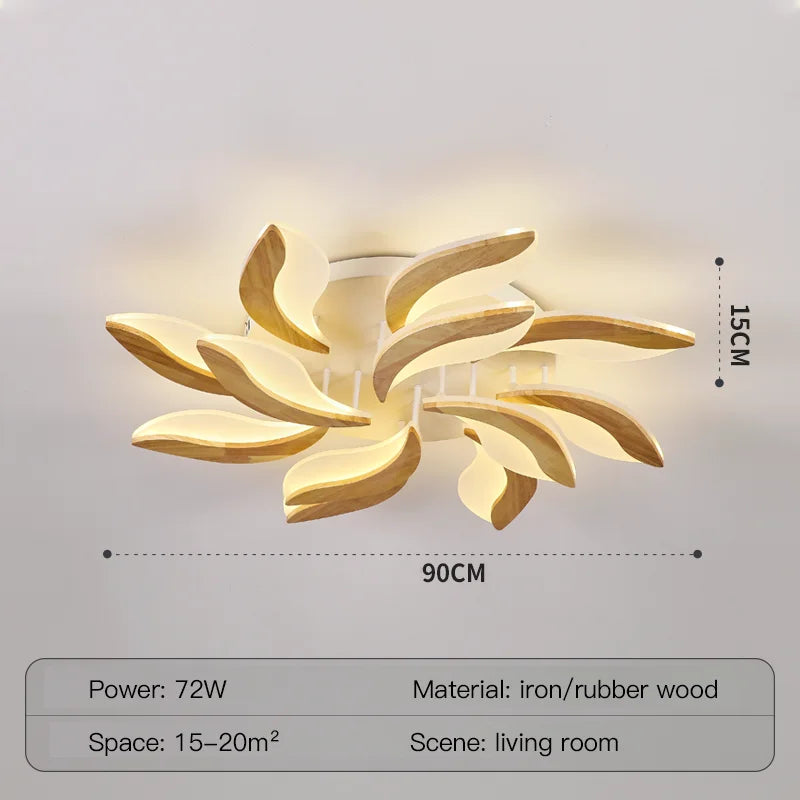 lustre moderne en bois et acrylique pour intérieur