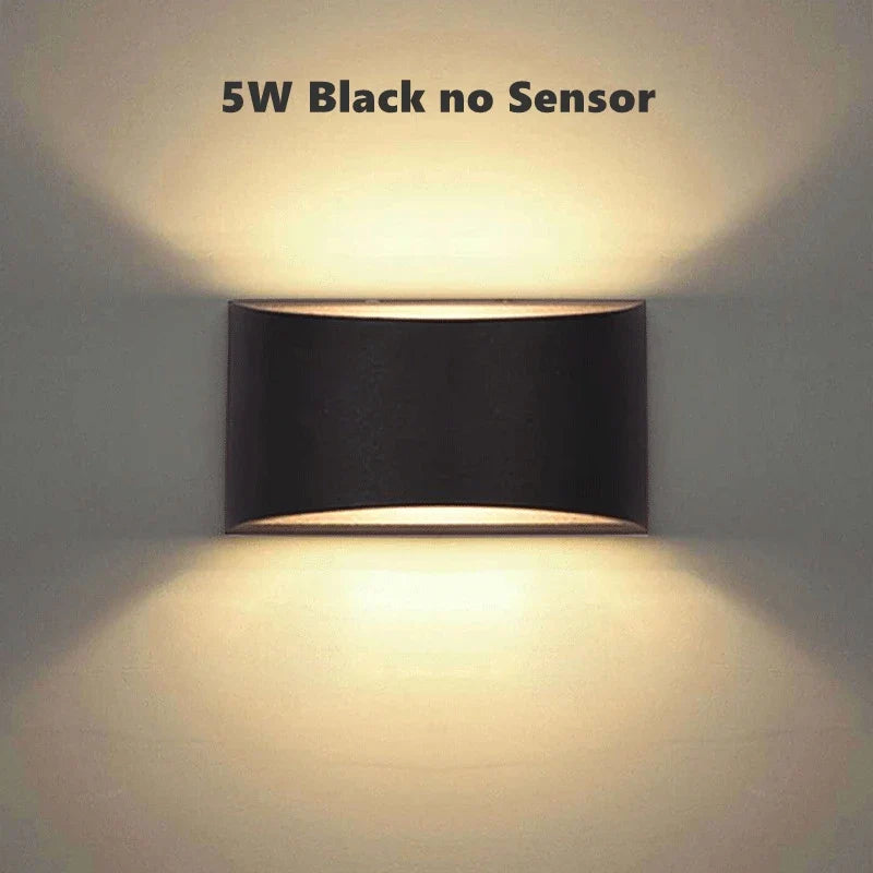 5W 7W COB LED Outdoor Wall Lamps PIR Motion Sensor Aluminum Porch Garden Corridor Light Up and Down Lighting Indoor Sconce Light