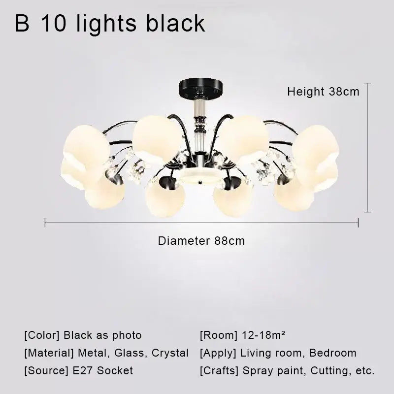 lustre en cristal nordique à led pour décoration intérieure moderne