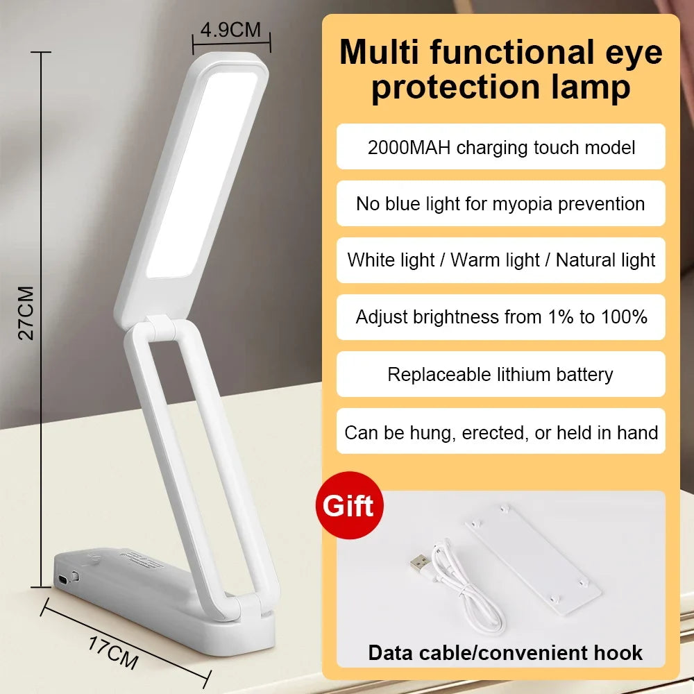 lampe de bureau pliable tactile avec télécommande et intensité variable