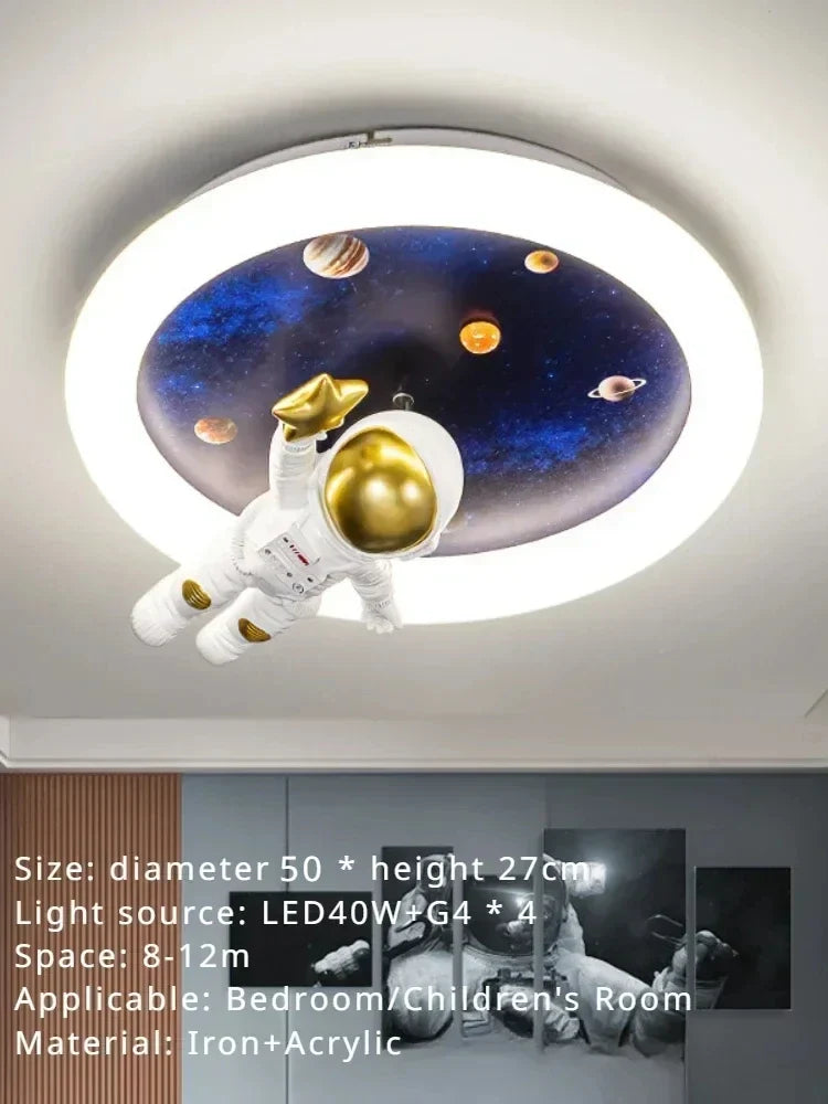 plafonnier sandyha pour enfants avec astronautes et planètes led