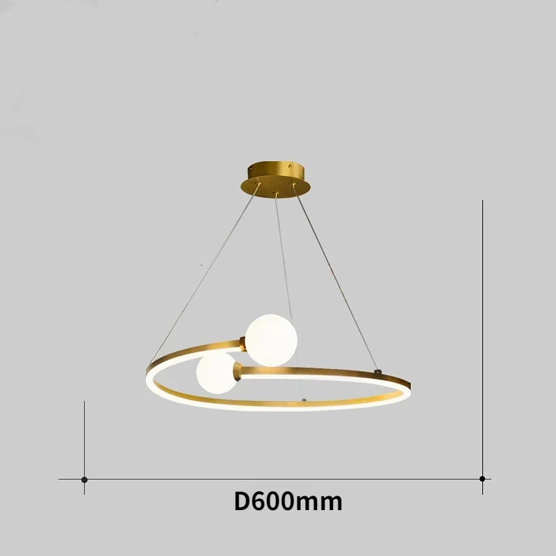 lustre nordique anneau led suspension éclairage luminaires