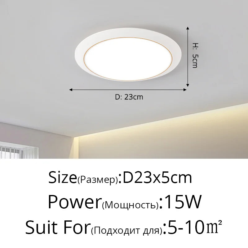 lustre led ultra-mince trois-preuve circulaire moderne minimaliste