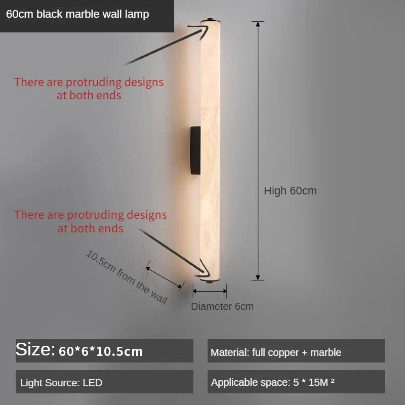 applique murale led en cuivre et marbre moderne luxe éclairage intérieur