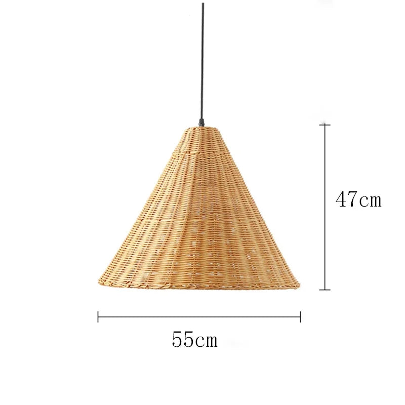 suspension vintage en rotin fait main pour éclairage intérieur
