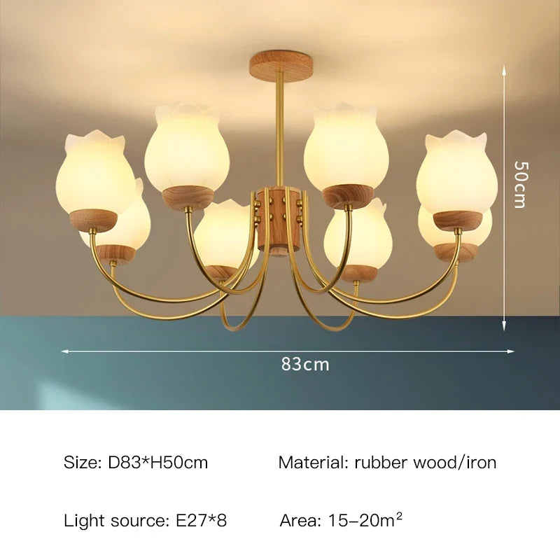 lustre en bois design moderne éclairage led pour chambre enfant