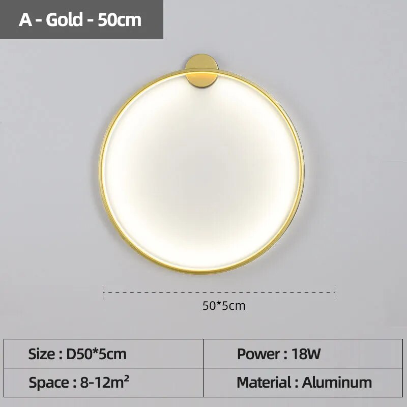 applique murale led lumières intérieur cercle fond décoration