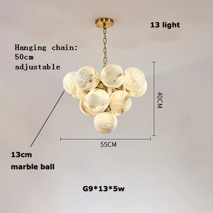 lustre moderne en marbre doré et noir pour éclairage élégant