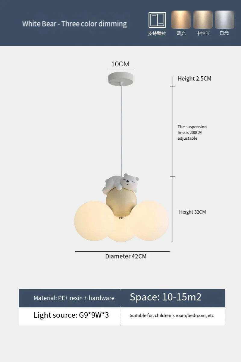 lustre créatif dessin animé ours ballon pour enfants