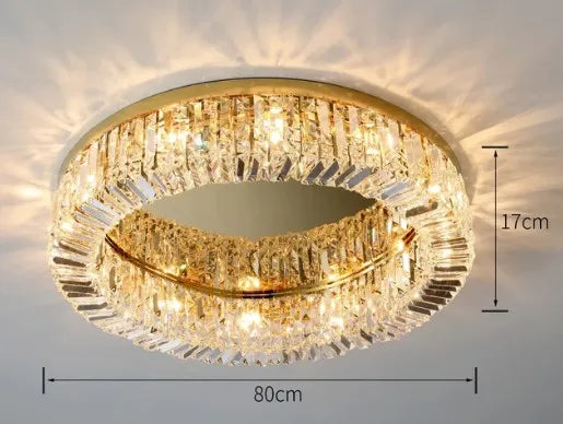 lustre en cristal moderne doré argenté à led pour décoration intérieure