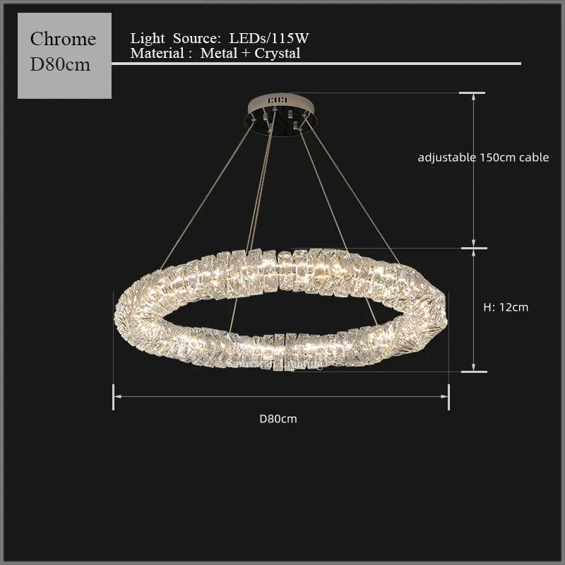 2024 Luxury K9 Crystals Chandelier Led Pendant Lights Steel Luxury Hanging Lamp Fixtures For Home decoration