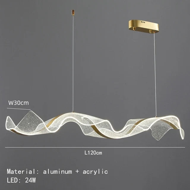 lustre led design moderne pour intérieur réglable en acrylique transparent