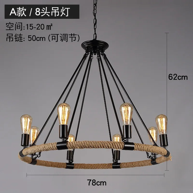 lustre rétro à cordes pour décoration moderne intérieure