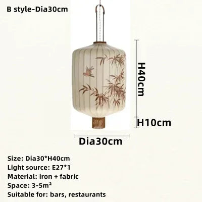 lustre en tissu japonais style médiéval zen pour décoration intérieure
