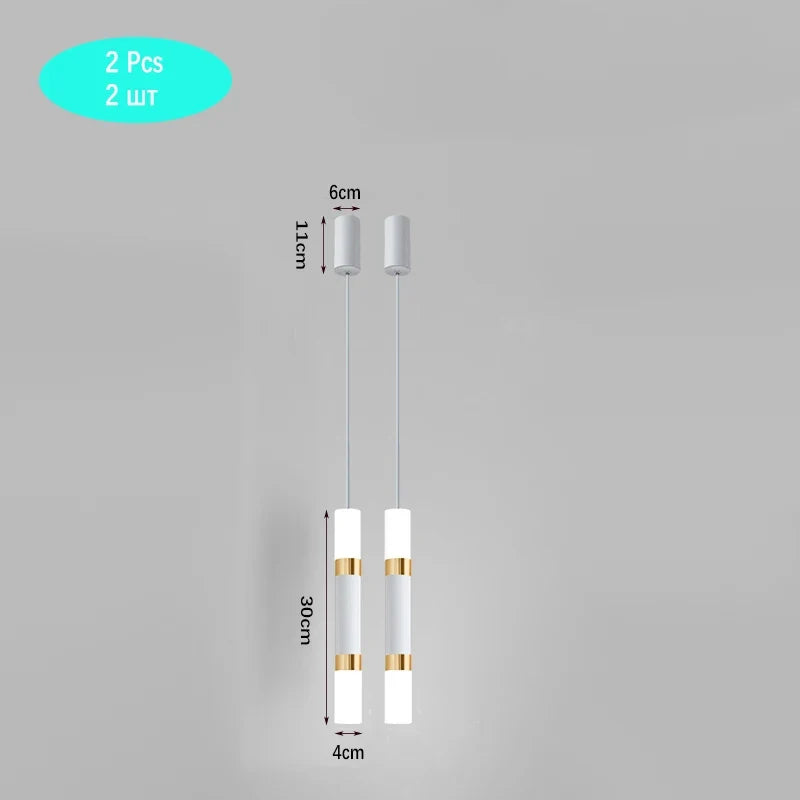 suspension LED en or art moderne long câble
