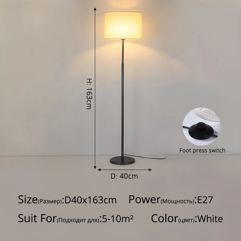 lampe de sol minimaliste de luxe avec table verticale réglable