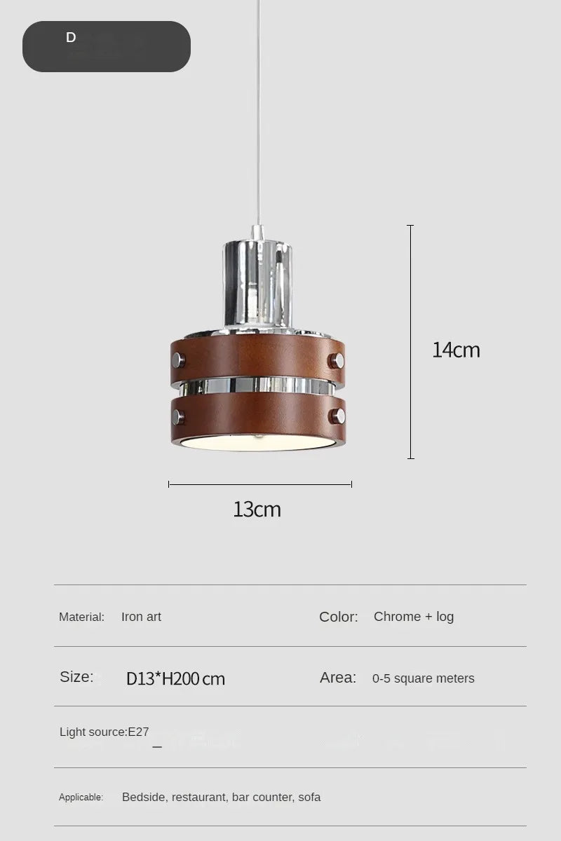 lustre en bois massif argenté pour intérieur rétro et moderne