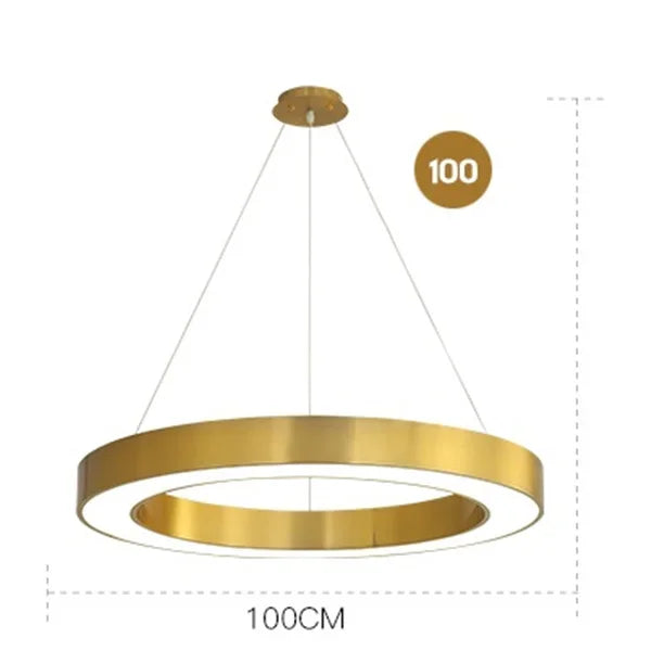 lustre à anneaux ronds led pour éclairage créatif moderne