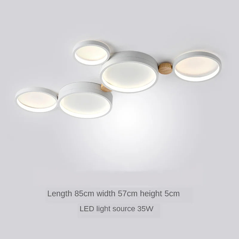 plafonnier moderne en bois avec éclairage led intérieur