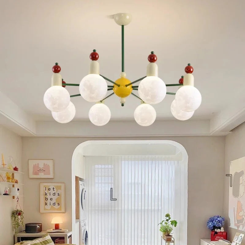 lustre moderne pour chambre d'enfants design nordique lumineux et coloré