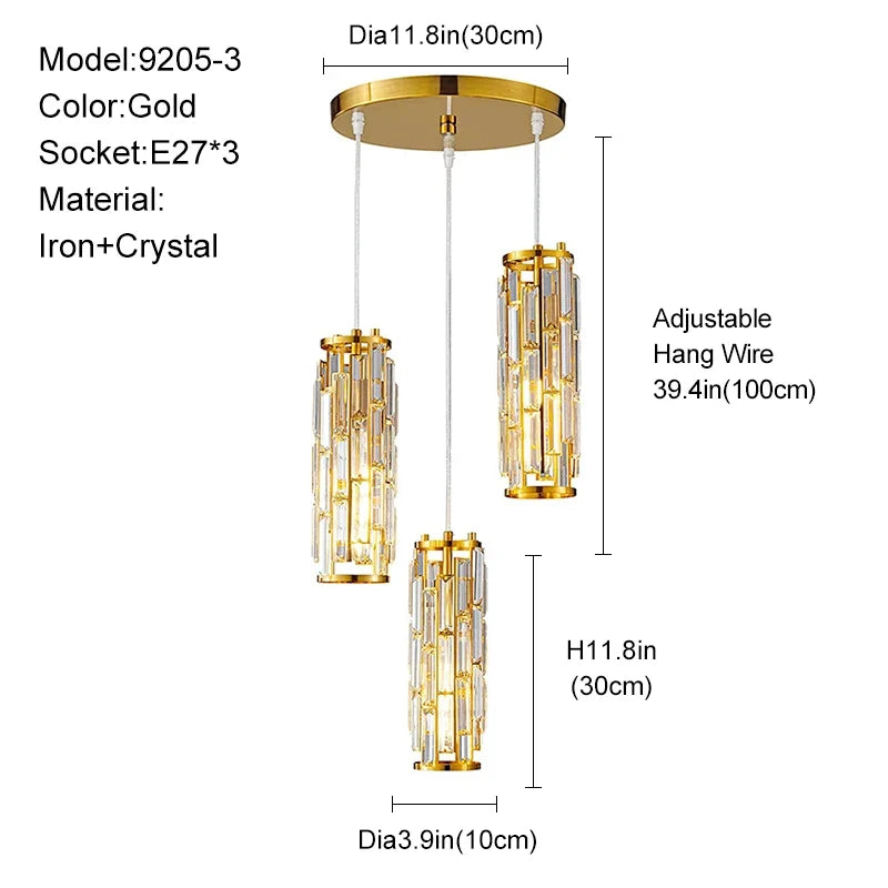 lustre en cristal moderne pour éclairage intérieur élégant