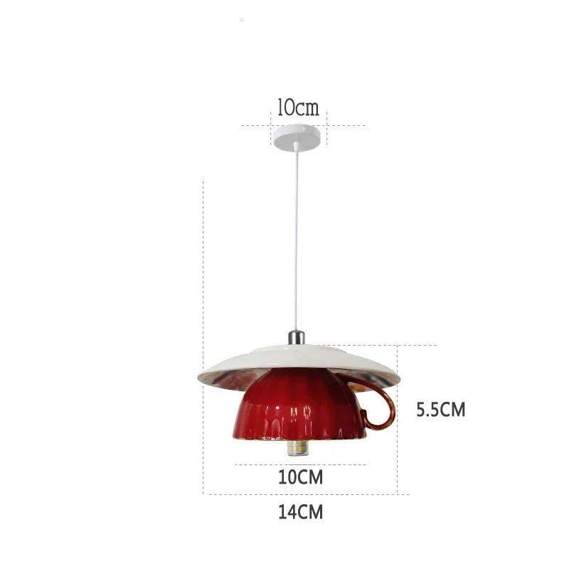 suspension en céramique design art thé éclairage led g4