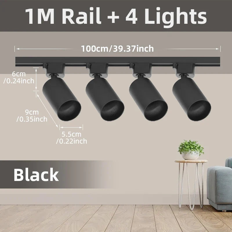 spot led sur rail pour éclairage intérieur et décoration