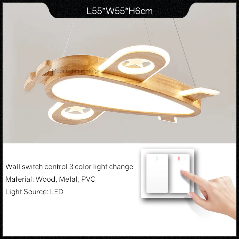 lustre en bois pour chambre d'enfant suspension décorative