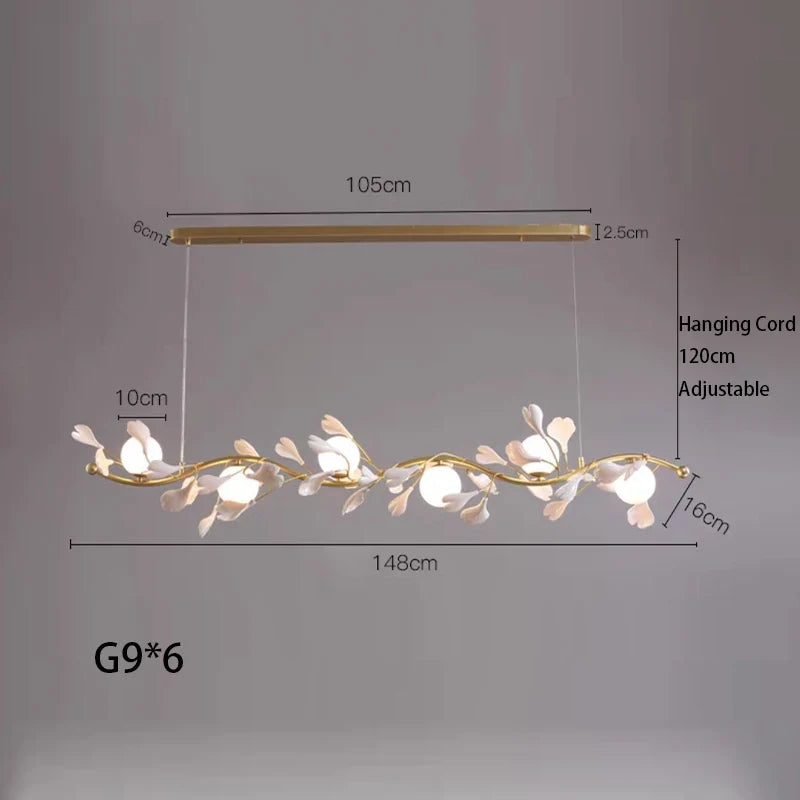 suspension lumineuse en verre design nordique ginkgo moderne