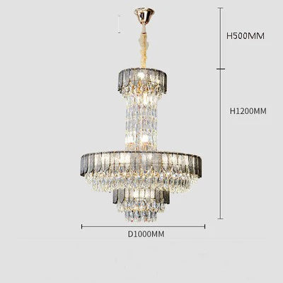 lustre en cristal de luxe pour hôtel et villa
