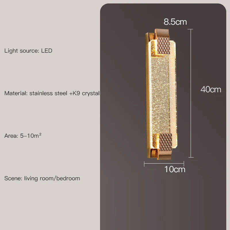 applique murale luxe nordique en cristal moderne éclairage décoratif