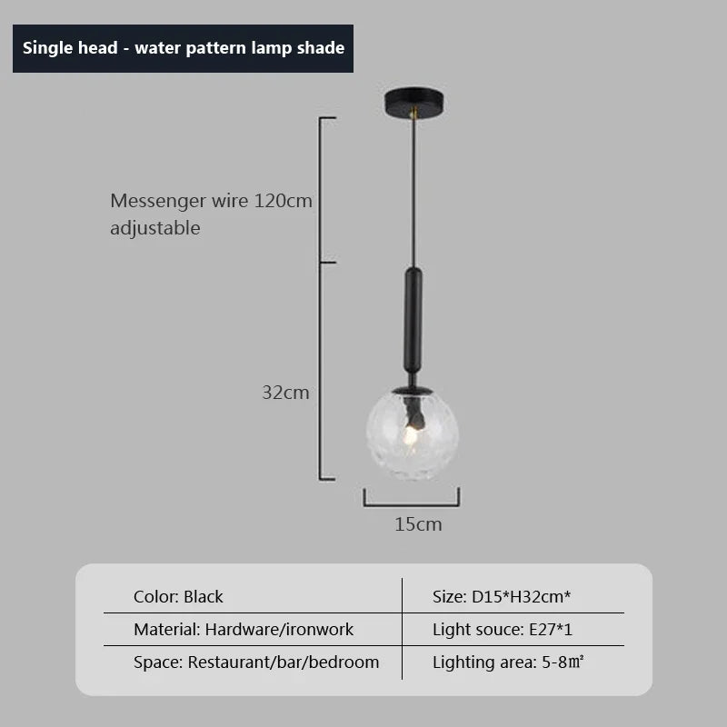 suspension moderne en verre pour décor intérieur élégant