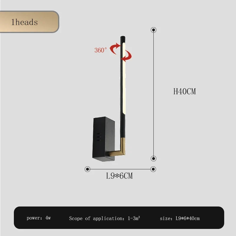 lustre design en forme de bâton avec luminaires led
