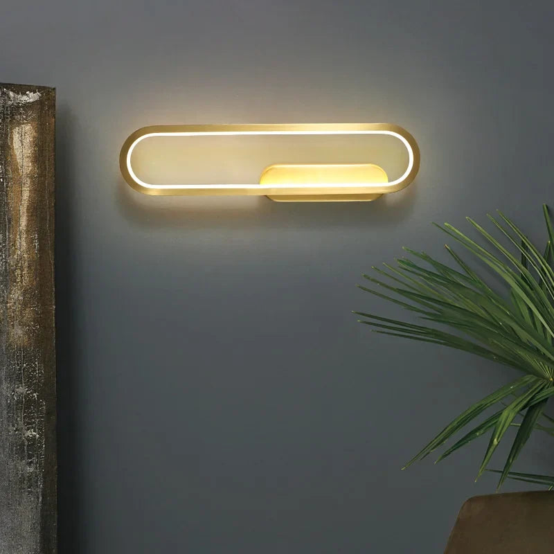 applique murale nordique moderne en cuivre pour intérieur lumineux
