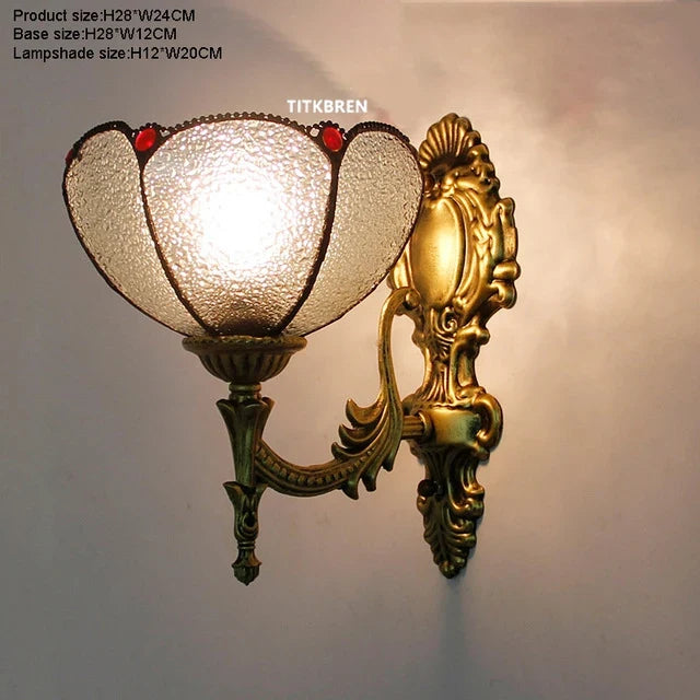 applique murale baroque en verre teinté à fleurs turques