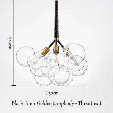 lustre moderne en verre lumineux pour décoration intérieure